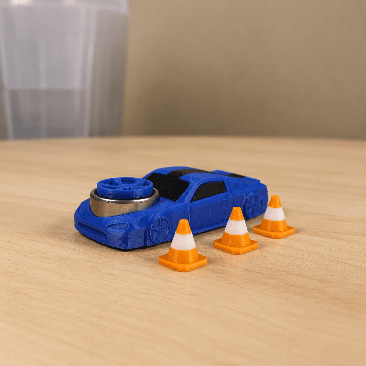 Fidget Car Drifter 003 in blue with traffic cones